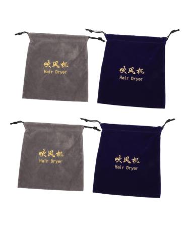 FOMIYES 4 Pcs Storage Bag Drawstring Hair Dryer Pouch Travel Jewelry Bag Portable Hair Dryer Case Velvet