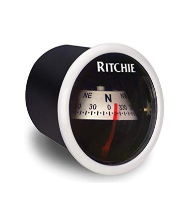 Ritchie Navigation RitchieSport X-21WW - White Housing with White 2-inch Direct Reading Dial Dash Mount Compass