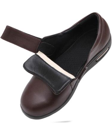 Yytcsjz Diabetic Shoes for Men | Adjustable Closure, Wide Fit for Diabetic, Edema, Swollen Feet | Brown, Size 12 - Buy Online on GoSupps.com