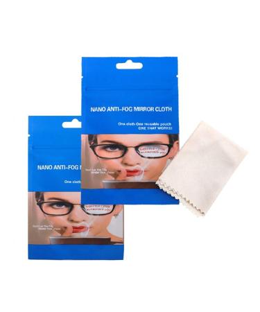 (Pack of 2) Eyewear Anti-Fog Clothsmicrofiber Goggle and Ski Mask Cleaning Clothsreusable