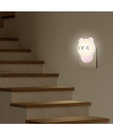 Night Light Baby Socket with Switch - 2 Piece Cat & Bear LED Wall Lamp for Kids - Sleep Aid & Bedroom Decor - Buy Online on GoSupps.com