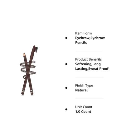 2 Pack Waterproof Eyebrow Pencils with Brush - Long-lasting Sweat-proof Brow Makeup in Dark Brown - Buy Online on GoSupps.com