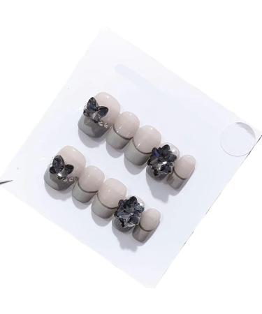 Handmade Long and Short Nail Patches for Artificial Nail Enhancement(Color:19540 Size:XS)