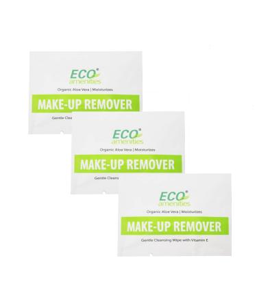 ECO Amenities 20 Count Makeup Remover Wipes with Aloe Vera and Vitamin E Individually Wrapped Facial Towelettes Skin Cleansing Wipes Aloe Vera 1 Count (Pack of 20)