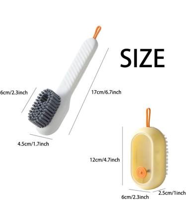 2 in 1 Multifunction Cleaning Brush Cleaning Brush with Soap Dispenser for Shoes Cleaning with Encrypted Soft Hair Ergonomic Non-Slip Handle Press Out Liquid Laundry Brush (D 1PCS) D 1PCS - Buy Online on GoSupps.com