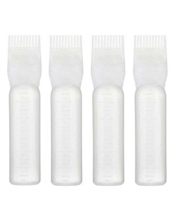 EZPRO USA Empty Hair Comb Applicator 7oz for All Purpose Squeeze Bottle, Pressurized Plastic Comb Color Applicator, Refillable, BPA Free, Hair Treatment, 200ml, Clear, Pack of 4