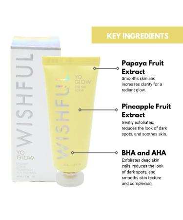 Wishful by Huda Beauty Yo Glow Enzyme Scrub 40ml/1.35oz - Exfoliating Facial Scrub - Buy Online on GoSupps.com