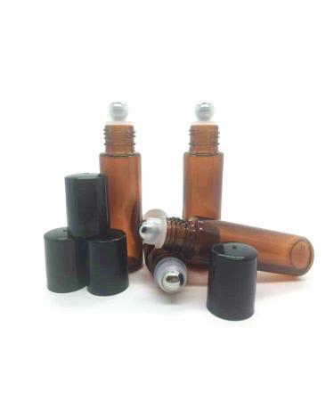 Empty Roll On Glass Bottles - 10ml Refillable Stainless Steel Roller Ball for Essential Oils | 6 Pack - International Shipping Available - Buy Online on GoSupps.com