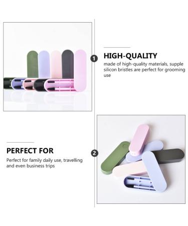 Lurrose Makeup Brush Set - Reusable Silicone Eyebrow & Eyelash Brushes with Comb & Suitcase for Women & Girls - International Shipping Available - Buy Online on GoSupps.com