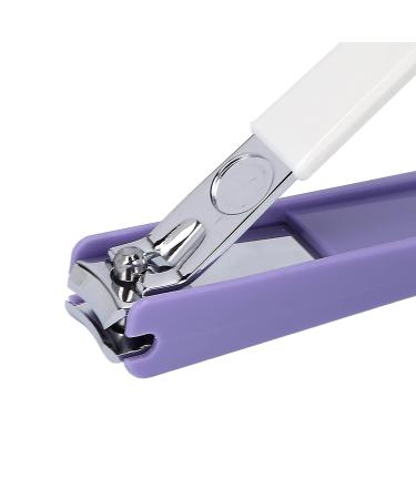 Nail Clippers with Magnifying Glass - Sharp Heavy Duty Steel Blade for Accurate Cutting - Purple+White - Buy Online on GoSupps.com