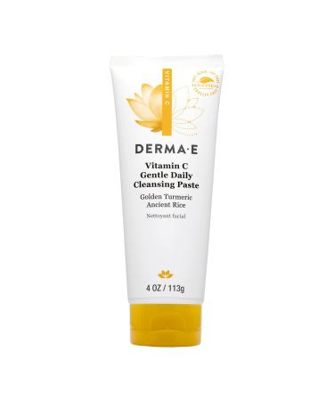 Derma E Vitamin C Gentle Daily Cleansing Paste – Vitamin C Face Mask or Cleanser with Turmeric - Facial Mask Brightens & Clarifies, 4.0 Oz