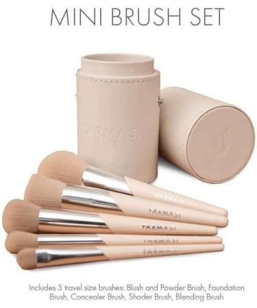 Farmasi 5 Piece Mini Makeup Brush Set - Includes Blush & Powder Brush Foundation Brush Concealer Brush Eyeshadow Brush Blending Brush - Buy Online on GoSupps.com