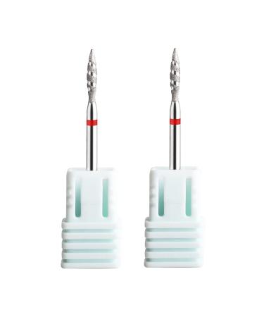 BNG Cuticle Drill Bit for Nails Electric Nail Drill File Professional 3/32" Flame Flame Diamond Carbide Cuticle Cleaning Efile Bits Nail Art Replacement Burr Manicure File Tool 2PCS (Style-F) - Buy Online on GoSupps.com