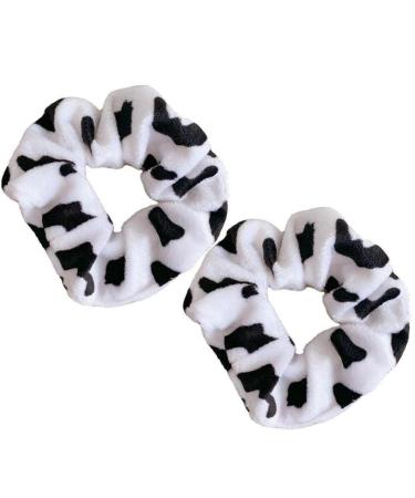 Froiny Cow Pattern Hair Ring Scrunchie Women Girls Elastic Hair Rubber Bands Accessories Tie Hair