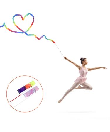 KINBOM 2pcs Dance Ribbon Set - 78.7 inch Sparkling Gymnastics Streamers for Kids Talent Shows - Ribbon Wand Glitter Pink+Gradient - Buy Online on GoSupps.com