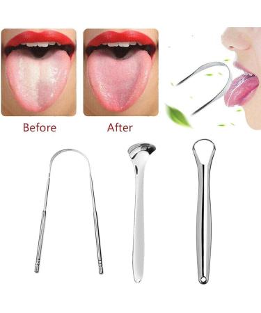 Steel Tongue Cleaner Effective Tongue Brush for Fresh Breath | Bad Tongue Scraper for Dental Hygiene - Buy Online on GoSupps.com