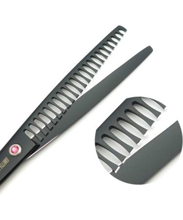 8.0 inches Professional Dog Grooming Scissors Set Straight & thinning & Curved & chunkers with Comb in 1 Set (Black) - Buy Online on GoSupps.com