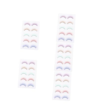 POPETPOP 25 Pairs Colored False Eyelashes Female Eyelashes Natural False Eyelashes False Lashes Girls Fake Eyelash Cosmetiquera Makeup Artificial Fiber Cosmetics Dense 3d
