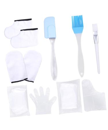 Mipcase Ensemble de Soin Mains et Pieds Paraffine Gommage Exfoliant Spa Accessoires Hydratants Coton Blanc Usage Professionnel et Domestique Soins Spa et Th rapie Couleur Al atoire