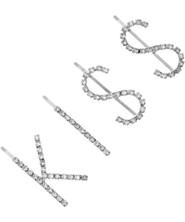 FRCOLOR 5 Sets Kiss Hairpin Letter Barrettes Hair Accessories for Small Hair Barrettes Hair Styling Clips Metal Hair Claw Kid Hair Clips Letter Hair Rhinestones Decorate Girl Child - Buy Online on GoSupps.com