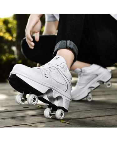 Buy LED 4-Wheel Adjustable Roller Skates - Bright Shoes for Men Women & Kids | White 38 EU - International Shipping Available - Buy Online on GoSupps.com