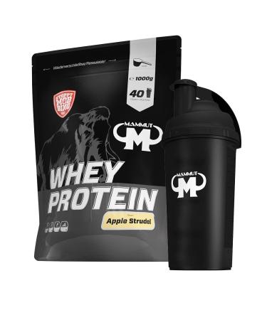 1kg mammut whey protein protein - set incl. Protein Shaker bar powderbank or cup (Apple Strudel Free Mammut Shaker) Apple Strudel Free Mammut Shaker