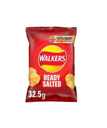 Chips Crisps Bags Collections - Deliciously light & Crispy Chips Bags (Walkers Crisps Ready Salted 32.5g 2 Packs)