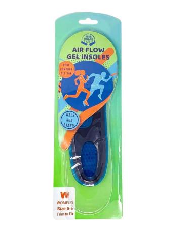 BCO Air Gel Insoles for All Day Comfort and Foot Care with Wave Tech (Women's 6 to 9)