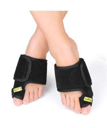 Bunion Corrector Sleeves Orthopedic Hallux Valgus Protector with Gel Cushion and Toe Separators Spacers Relief Big Toe Joint Hammer Toe Overlapping Toe (Black)