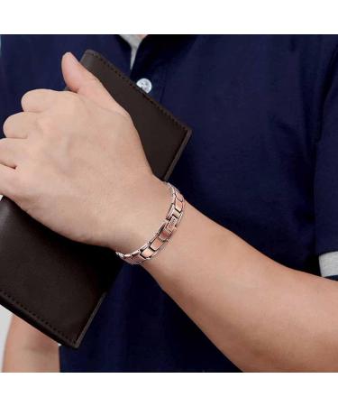 Buy EButy Copper Magnet Therapy Bracelet for Men - Pain Relief for Arthritis & Carpal Tunnel Syndrome - 21cm - Buy Online on GoSupps.com