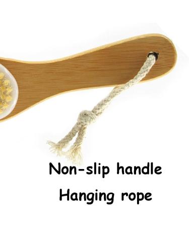 Dxiumzhp Natural Bristle Body Brush - Bamboo Non-Slip Bathing Brush for Gentle Skin Care | 9.8x2.8 inches - Buy Online on GoSupps.com