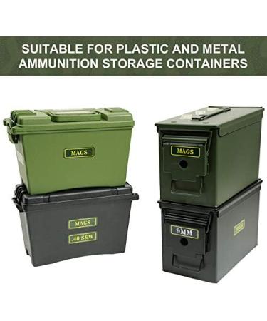 Aolamegs Ammo Can Vinyl Sticker Set - 40 Pack, 10 Varieties - 9MM, 5.56, 7.62, 12GA, .22, .223, .308, .300, .380, .45 - Buy Online on GoSupps.com
