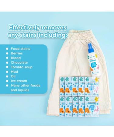 KiddoSpace Stain Remover Kit - Non-Toxic Baby & Kids Clothes Spray & Instant Wipes - Safe for All Surfaces - Ideal for Busy Parents - Buy Online on GoSupps.com