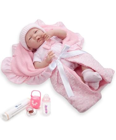 JC Toys 18780 La Newborn Baby Doll Pink 15.5"