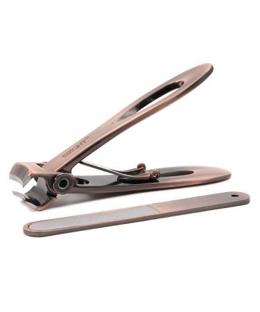 SZQHT Ultra Wide Jaw Opening Toenail Clippers Nail Clippers for Thick Nails Cutter for Ingrown Manicure Set Pedicure Kit Men & Women (Bronze)
