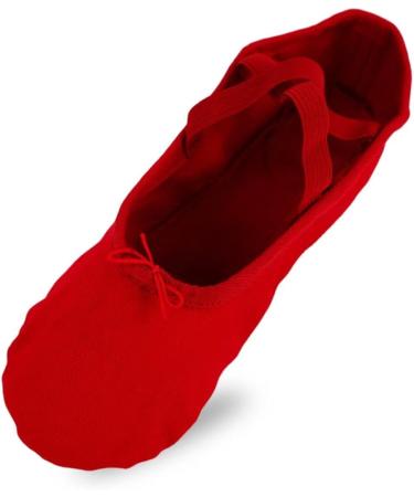 Buy Flexdans Ballet Shoes for Girls & Women - Red Split Leather Sole Slippers (EU 34) - Perfect for Children & Adults - International Shipping Available - Buy Online on GoSupps.com