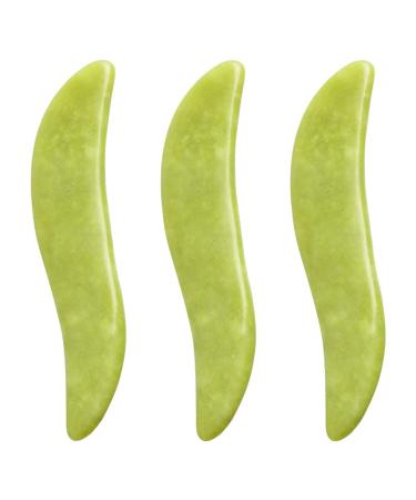 Beaupretty 3pcs Scraping Board Facial Spatula Body Guasha Massaging Supply Gua Sha with Hands Jade Scraper Massage Body Acupoint Massager Serpentine Pull Tendons Xiuyan Jade