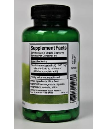 Swanson Garcinia Cambogia 250mg 120 Veg Caps - Natural Weight Loss Support - Buy Online on GoSupps.com