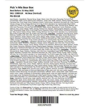 800g Pick and Mix Sweets Gift Box - Chewy Jelly Mix for Fathers Day and Birthday - Heavenly Sweets - Buy Online on GoSupps.com