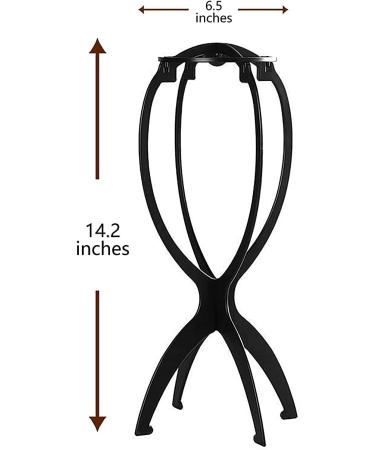 2 Pack Portable Wig Holder Stands - Foldable Short Wig Display for Easy Storage - Black Plastic - Buy Online on GoSupps.com