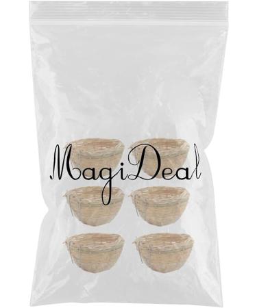FLAMEER 6pcs Bamboo Wicker Woven Canary Nest Pans Small Bird Nest Boxes Cage Hanging - Buy Online on GoSupps.com