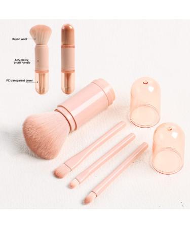 3 Sets Retractable Makeup Brushes - Betterjonny 4 in 1 Portable Travel Lip & Eye Makeup Brush Set (Pink Black White) - Perfect for On-the-Go Glam - Buy Online on GoSupps.com