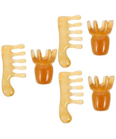 Magiclulu Handing tools 6 STK massage comb from resin scalp muscle sjber head massage hair massage tools gua-sha scratch tool guasha-the face crystal