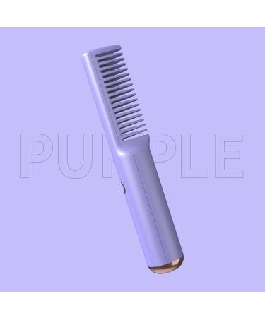Milageto Cordless Hair Straightener USB Charging Anti-Scald Electric Hot Comb for Travel | Dual Purpose Heated Comb - Violet - Buy Online on GoSupps.com