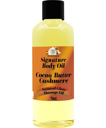 Black Lavish Essentials Cocoa Butter Cashmere Signature Body Oil, 8oz Natural Glow Massage Oil Soft Rejuvinated Skin, Aloe Vera, Vitamin E, Argan, Golden Jojoba, Rosehip, Dry Skin Moisturizer