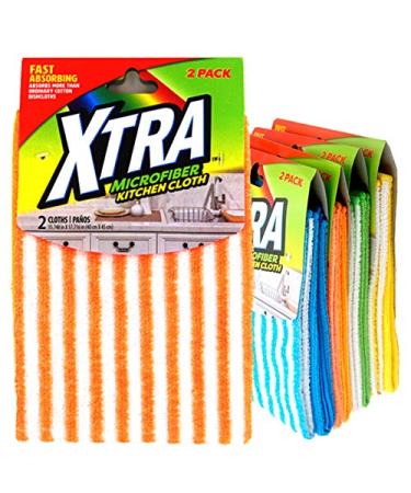 Xtra Microfiber Cloth 2Ct 15.75"x19.69 Package May Vary) Pack of 4 (8pcs in Total)