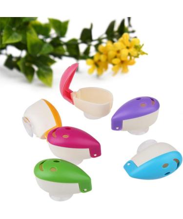 Stobaza Cute Smile Face Toothbrush Holder Covers - 4 Pack Suction Cup Portable Protection for Home & Travel - Buy Online on GoSupps.com