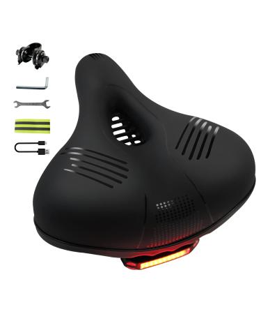 LUCHEN Bike Seat Comfort Bicycle Seat for Men and Women Memory Foam Sweatproof Dual Shock Absorbing Bicycle Saddle Replacement Compatible with Exercise Indoor Mountain Road BMX MTB Bikes Black
