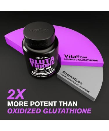 1000mg Glutathione Immune Support Supplement with 100mg Absorption Complex | Pure L Glutathione w/ Alpha Lipoic Acid for Brain Boost & Glowing Skin - Buy Online on GoSupps.com