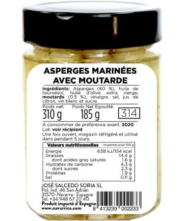 El Navarrico - White Asparagus Seasoned with Mustard | Traditional Farming | Natural & Fresh | 310g Packaging - Buy Online on GoSupps.com